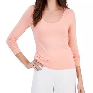 J. Crew Factory Scoop Neck Long Sleeve Top NWT